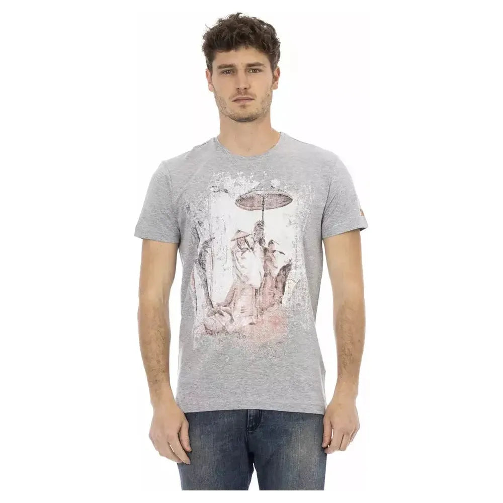 Trussardi Action Gray Cotton Men T-Shirt
