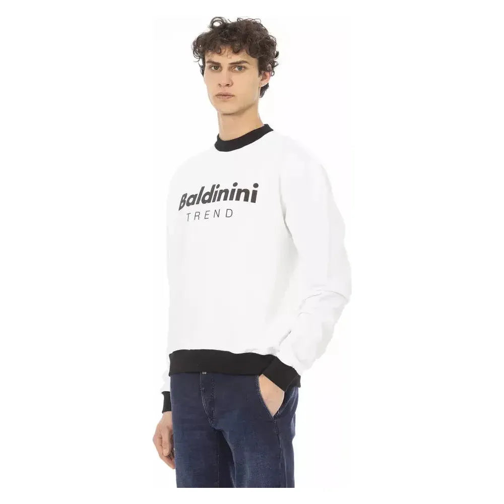 Baldinini Trend White Cotton Men's Hoodie