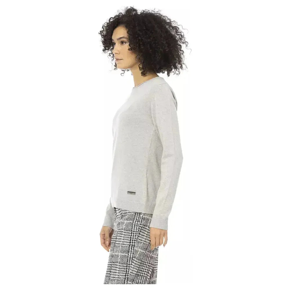 Baldinini Trend Gray Wool Women Sweater Baldinini Trend Light Gray