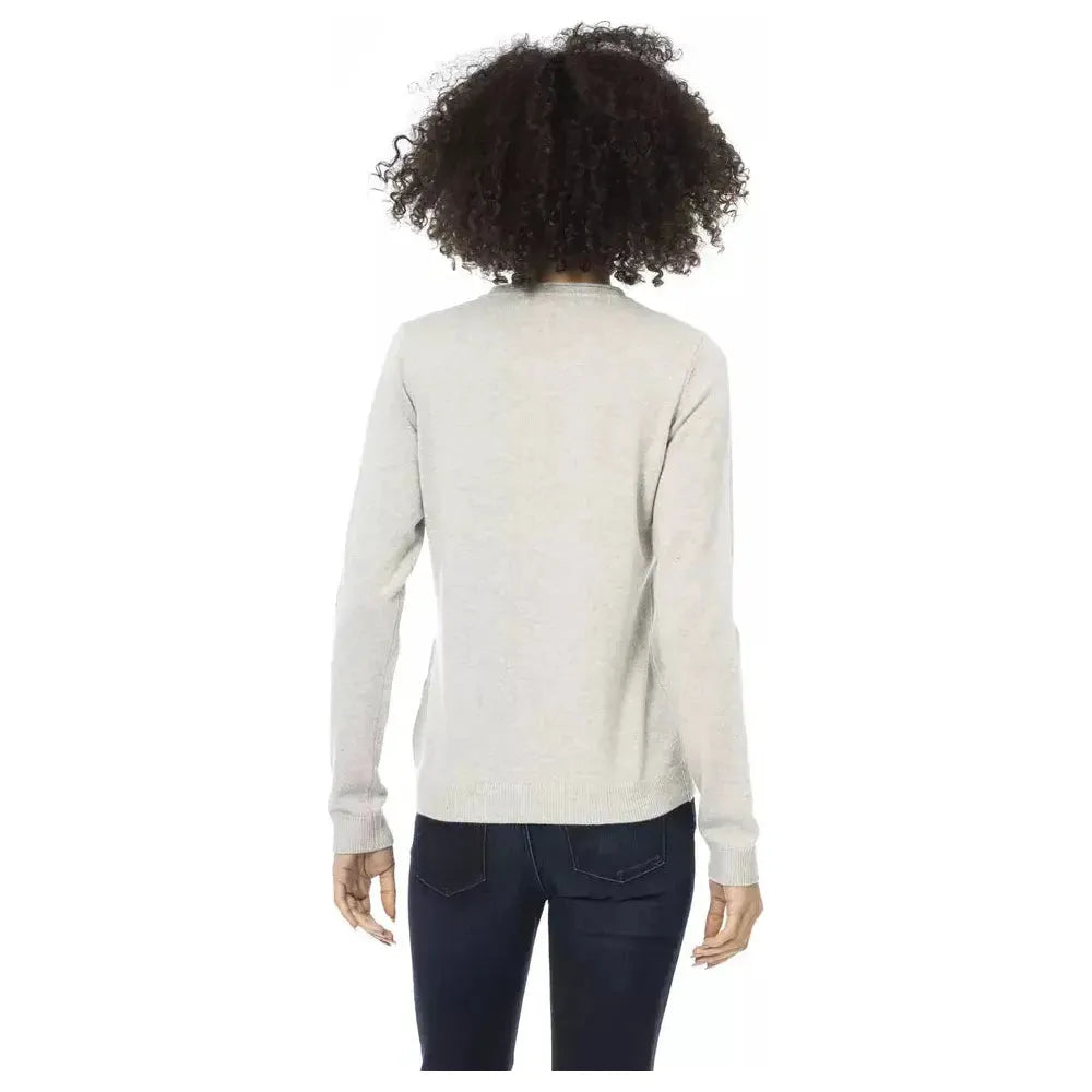 Baldinini Trend Gray Wool Women Sweater Baldinini Trend Light Gray