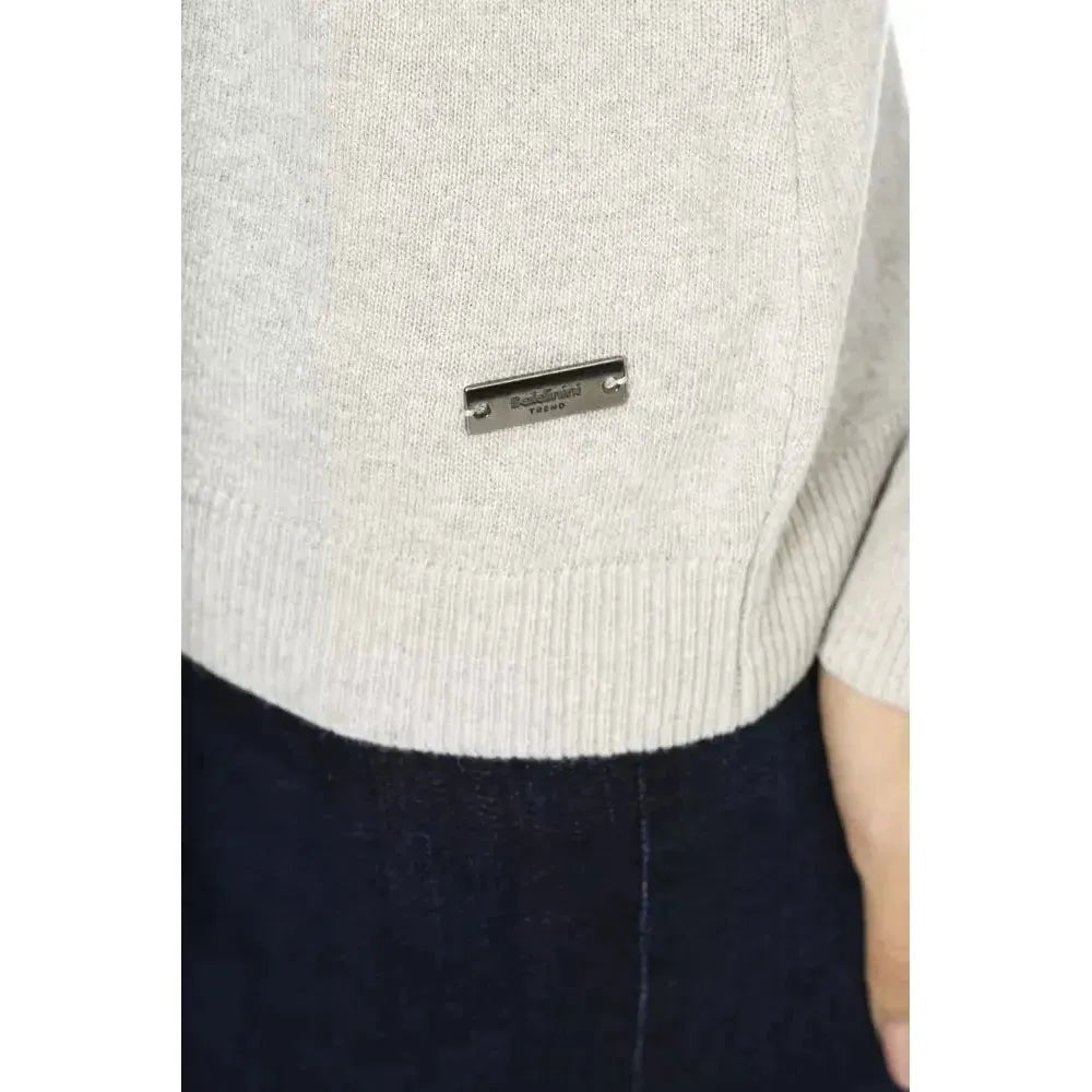 Baldinini Trend Gray Wool Women Sweater Baldinini Trend Black