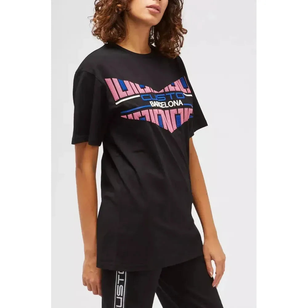 Custo Barcelona Black Cotton Women T-Shirt CU-22182-S