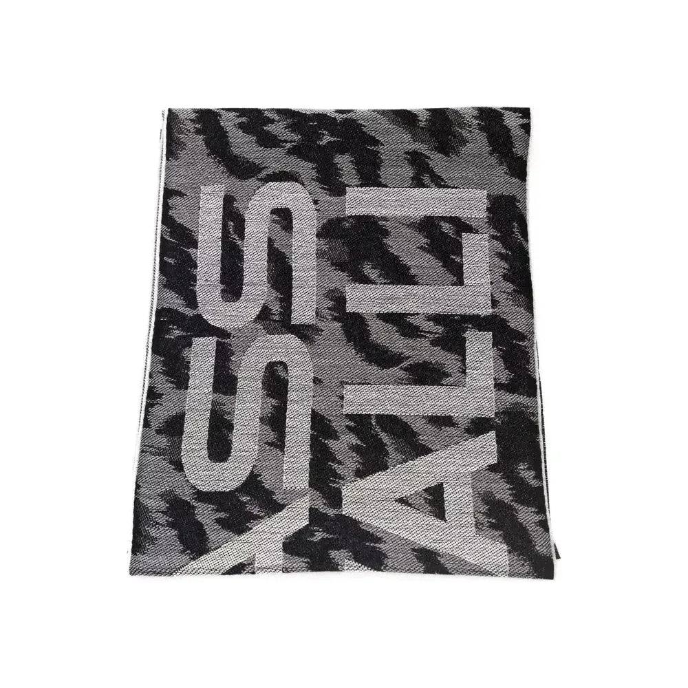 Cavalli Class Gray Wool Men Scarf Scarves Cavalli Class Dark Slate Gray