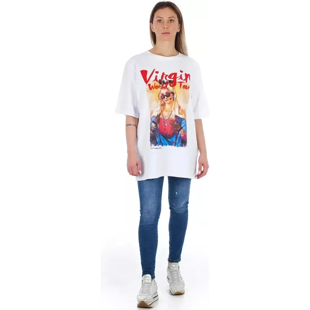 Frankie Morello White Cotton Women T-Shirt Frankie Morello Dark Slate Gray