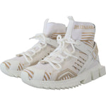 Dolce & Gabbana Elegant White Beige SORRENTO Sneakers Dolce & Gabbana Gray