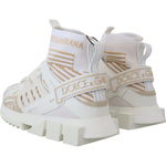 Dolce & Gabbana Elegant White Beige SORRENTO Sneakers Dolce & Gabbana Gray