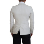 Dolce & Gabbana White Linen Slim Fit Jacket Blazer KOS2102- 44
