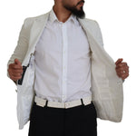 Dolce & Gabbana White Linen Slim Fit Jacket Blazer KOS2102- 44