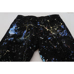 Dolce & Gabbana Exquisite Color Splash Print Denim Pants Dolce & Gabbana Light Gray