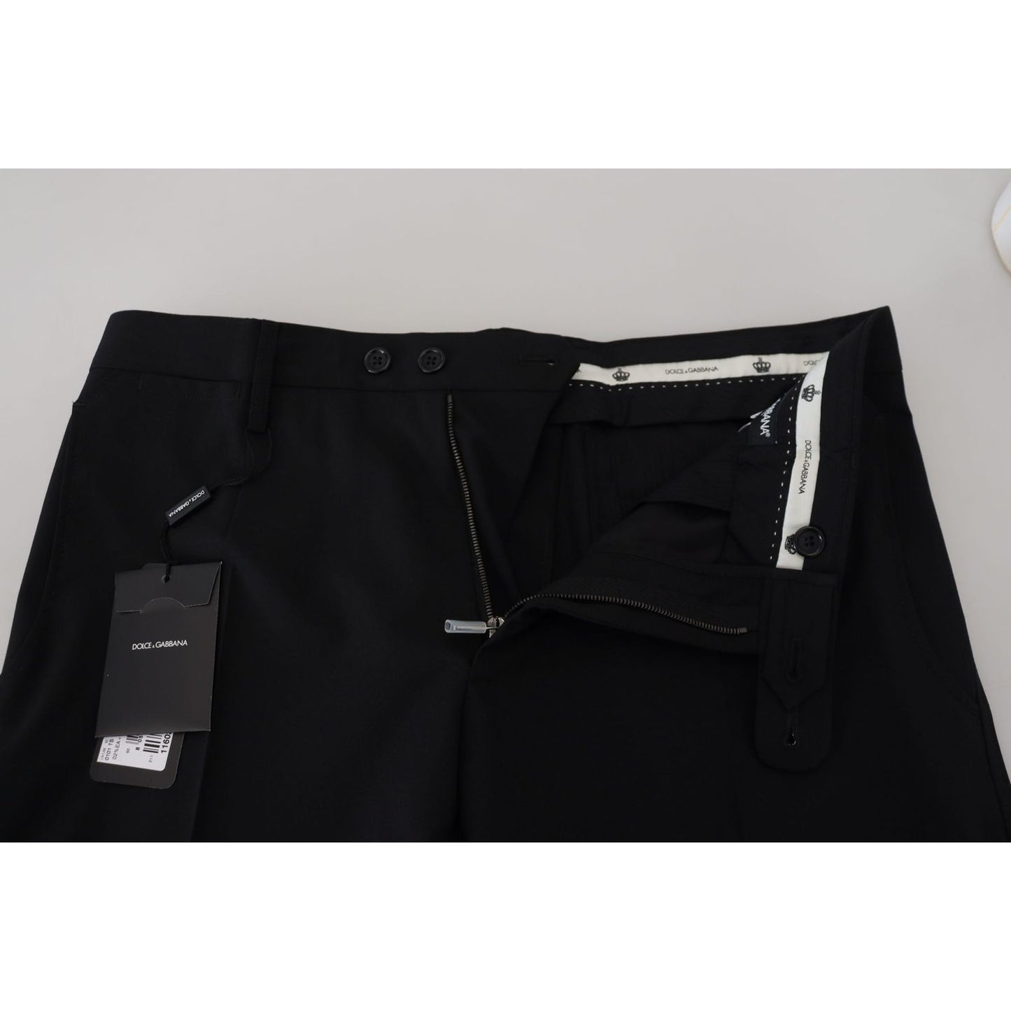 Dolce & Gabbana Black Polyester Chino Formal Pants