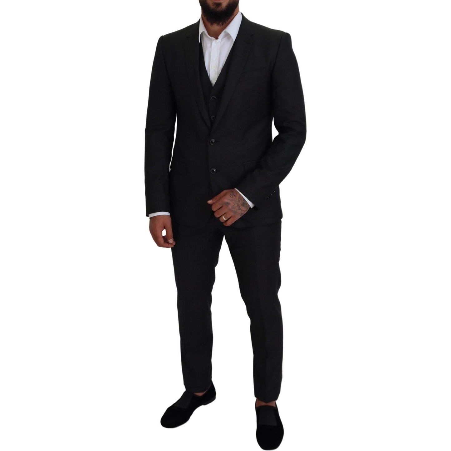 Dolce & Gabbana Gray MARTINI 3 Piece Slim Fit Suit KOS2101- 48