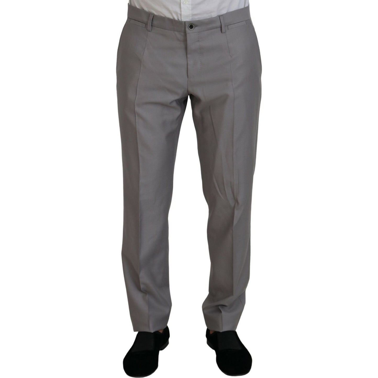 Dolce & Gabbana Silver Wool Silk 3 Piece Slim Fit Suit KOS2169- 52