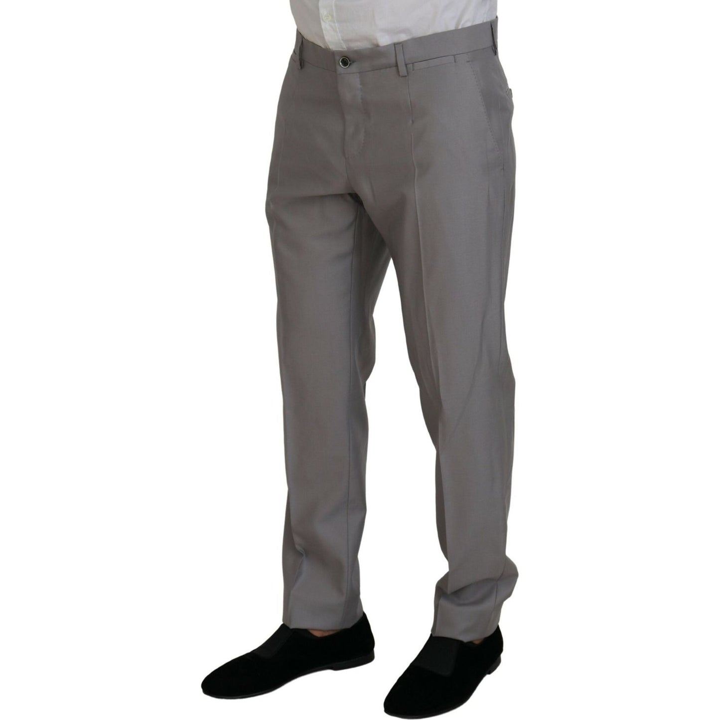 Dolce & Gabbana Silver Wool Silk 3 Piece Slim Fit Suit KOS2169- 52