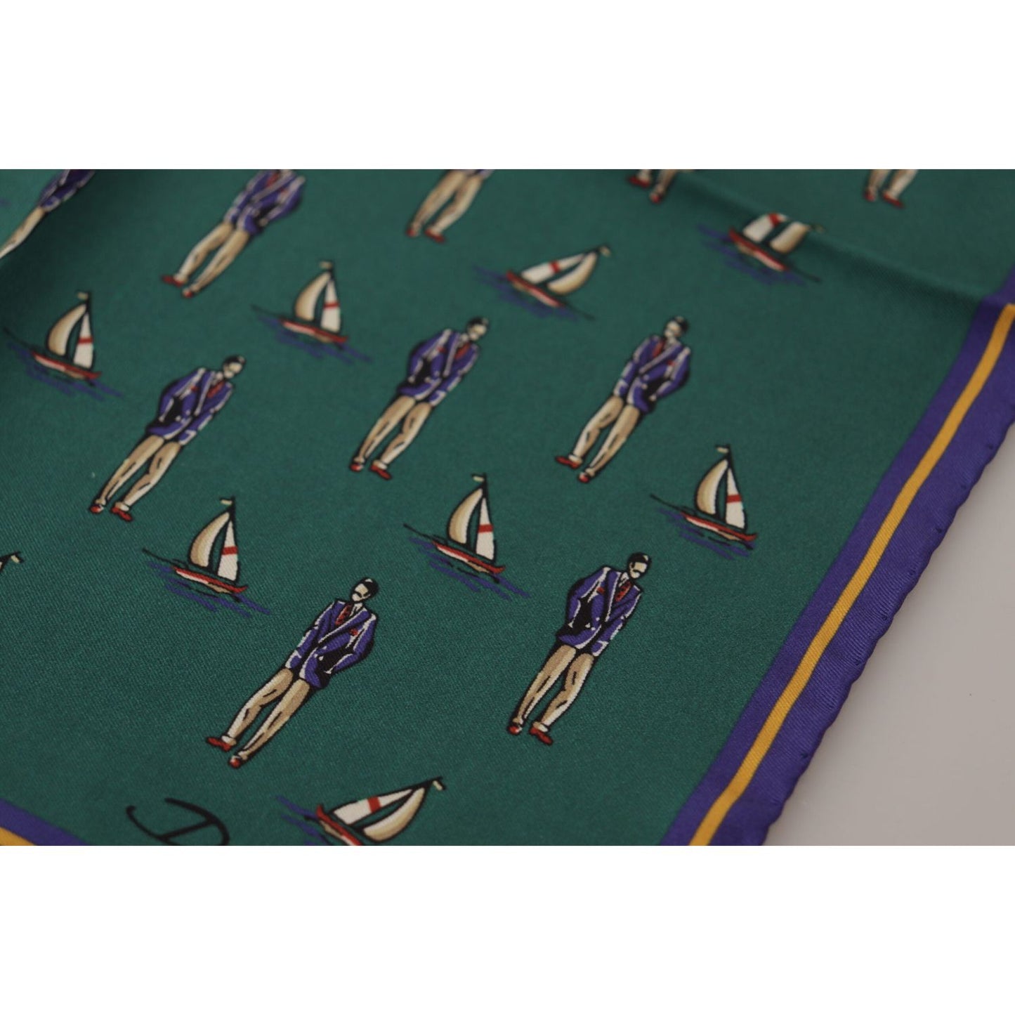 Dolce & Gabbana Elegant Green Silk Men's Square Scarf Dolce & Gabbana Dark Slate Gray