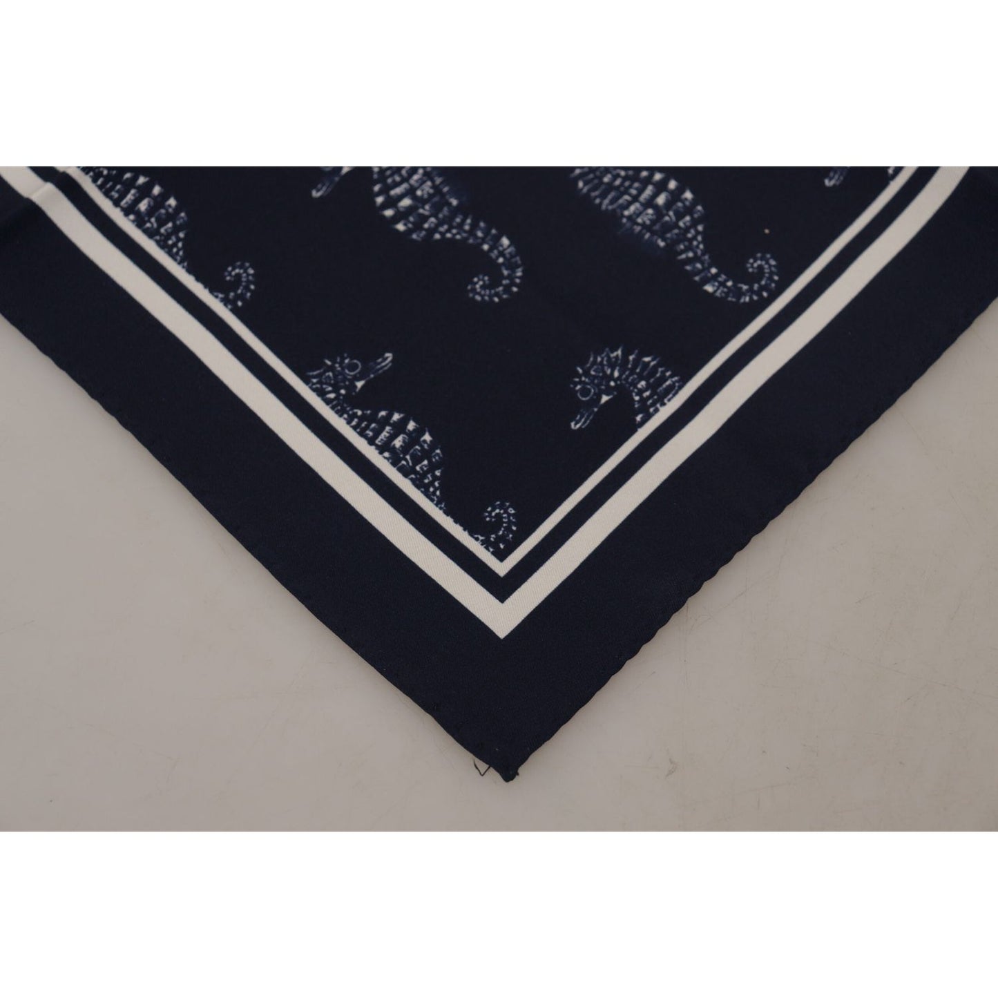 Dolce & Gabbana Elegant Blue Seahorse Silk Men's Scarf Dolce & Gabbana Black