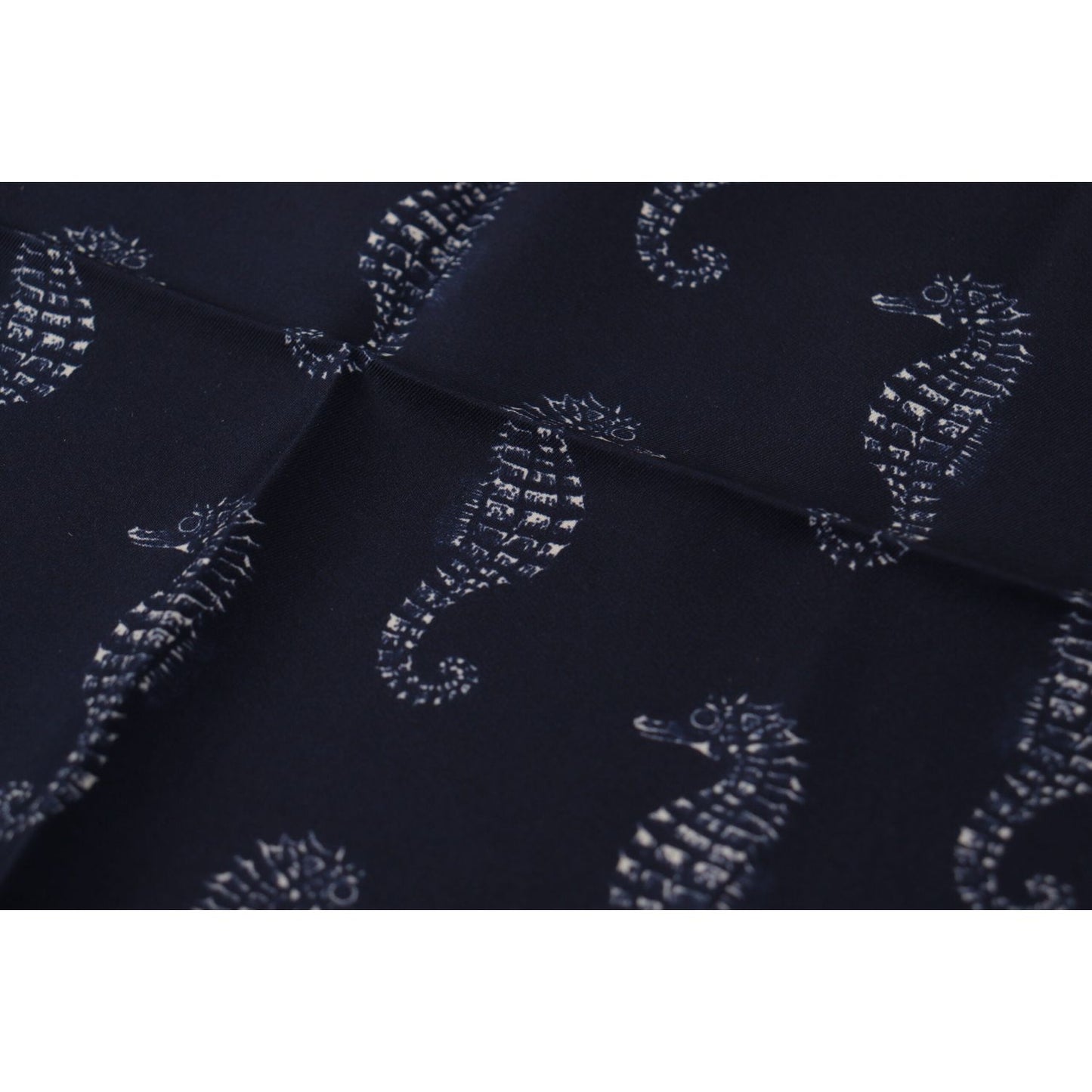 Dolce & Gabbana Elegant Blue Seahorse Silk Men's Scarf Dolce & Gabbana Black