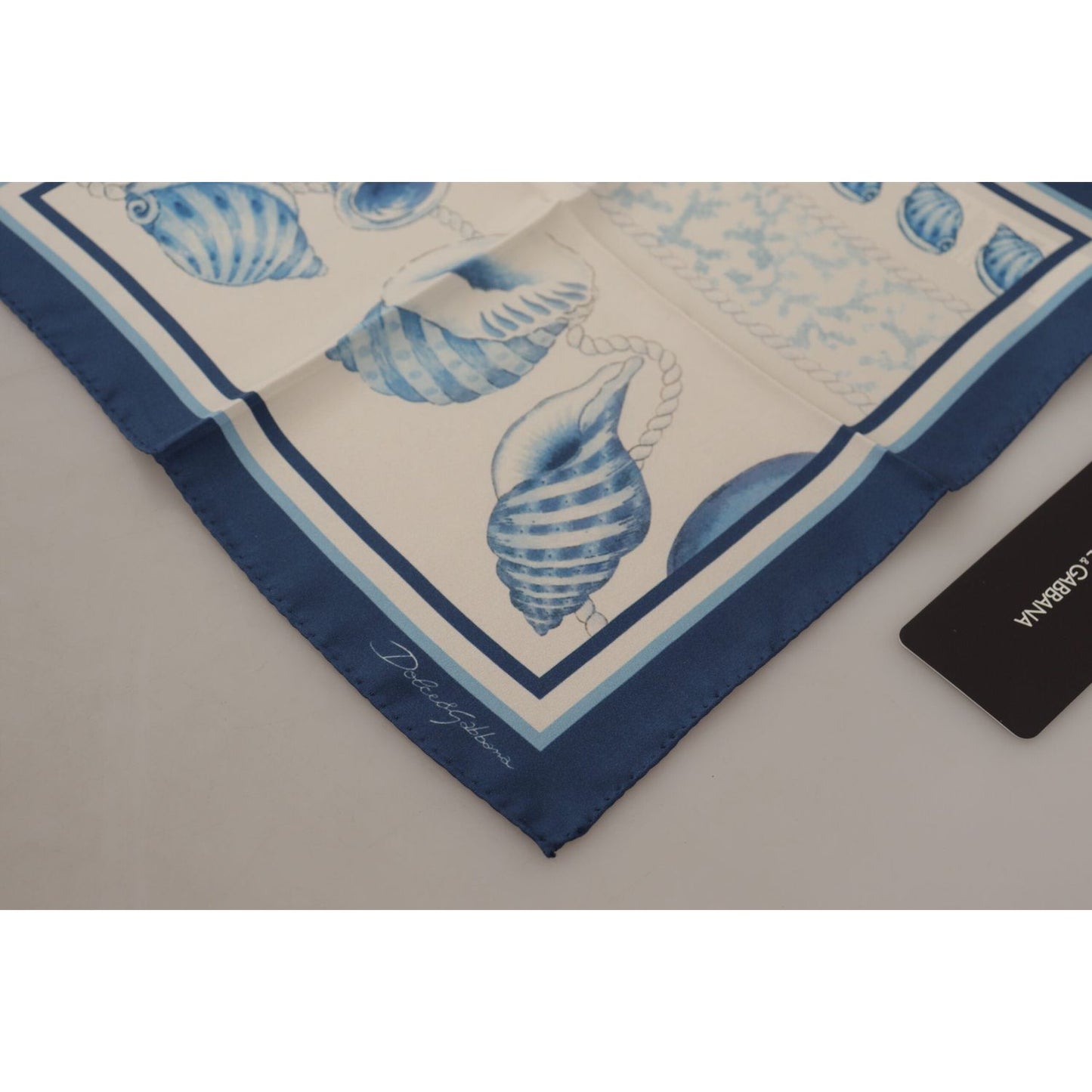 Dolce & Gabbana Elegant Blue Silk Men's Square Scarf Dolce & Gabbana Dark Gray