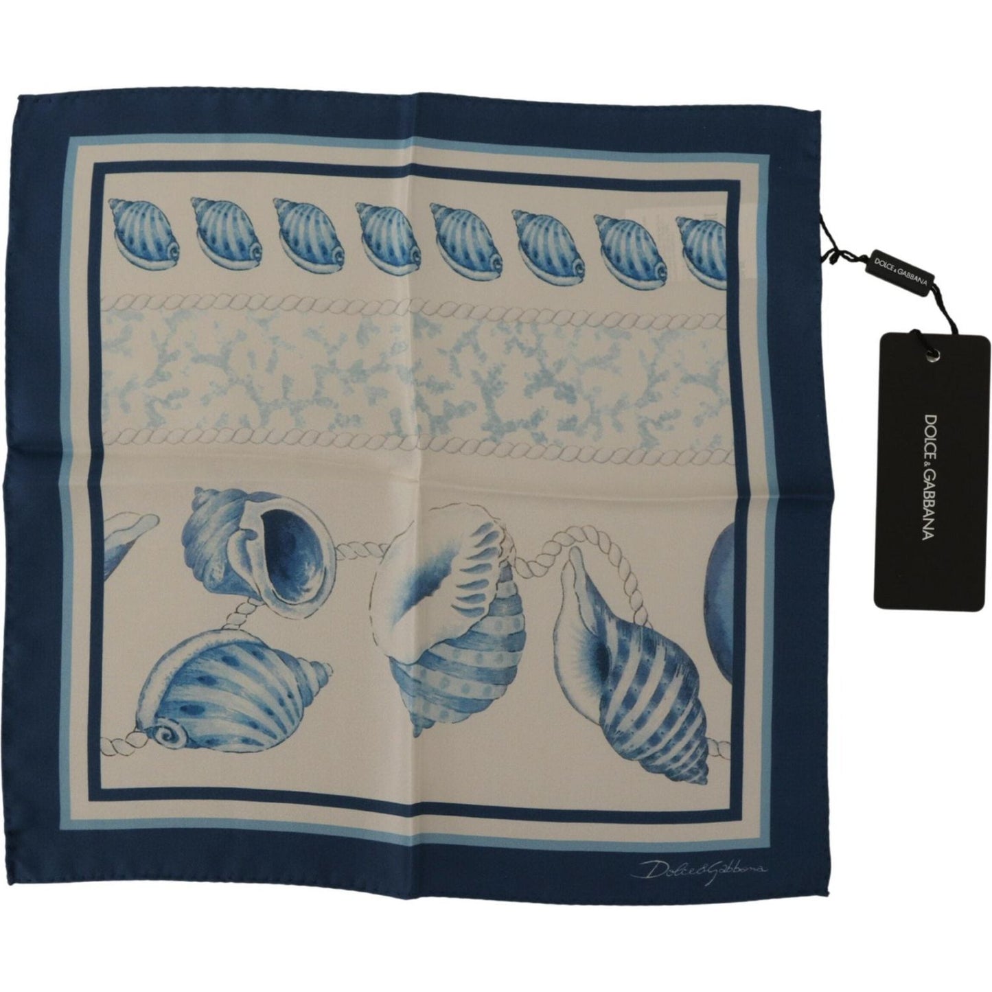 Dolce & Gabbana Elegant Blue Silk Men's Square Scarf Dolce & Gabbana Dark Gray