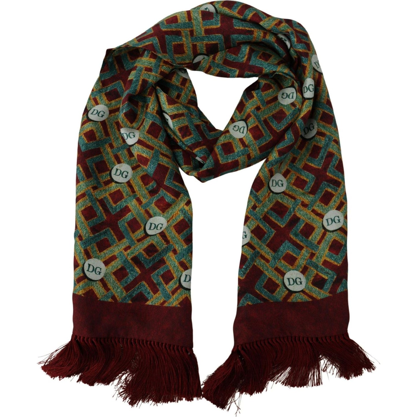 Dolce & Gabbana Elegant Multicolor Silk Men's Scarf Wrap Dolce & Gabbana Dark Slate Gray