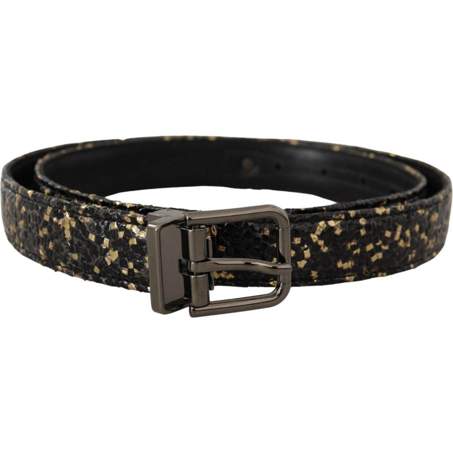 Dolce & Gabbana Elegant Italian Leather Belt with Crown Detail Dolce & Gabbana Black