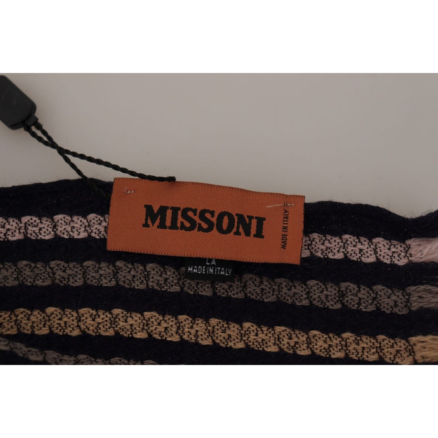 Missoni Authentic Multicolor Wool Mens Scarf Missoni Black