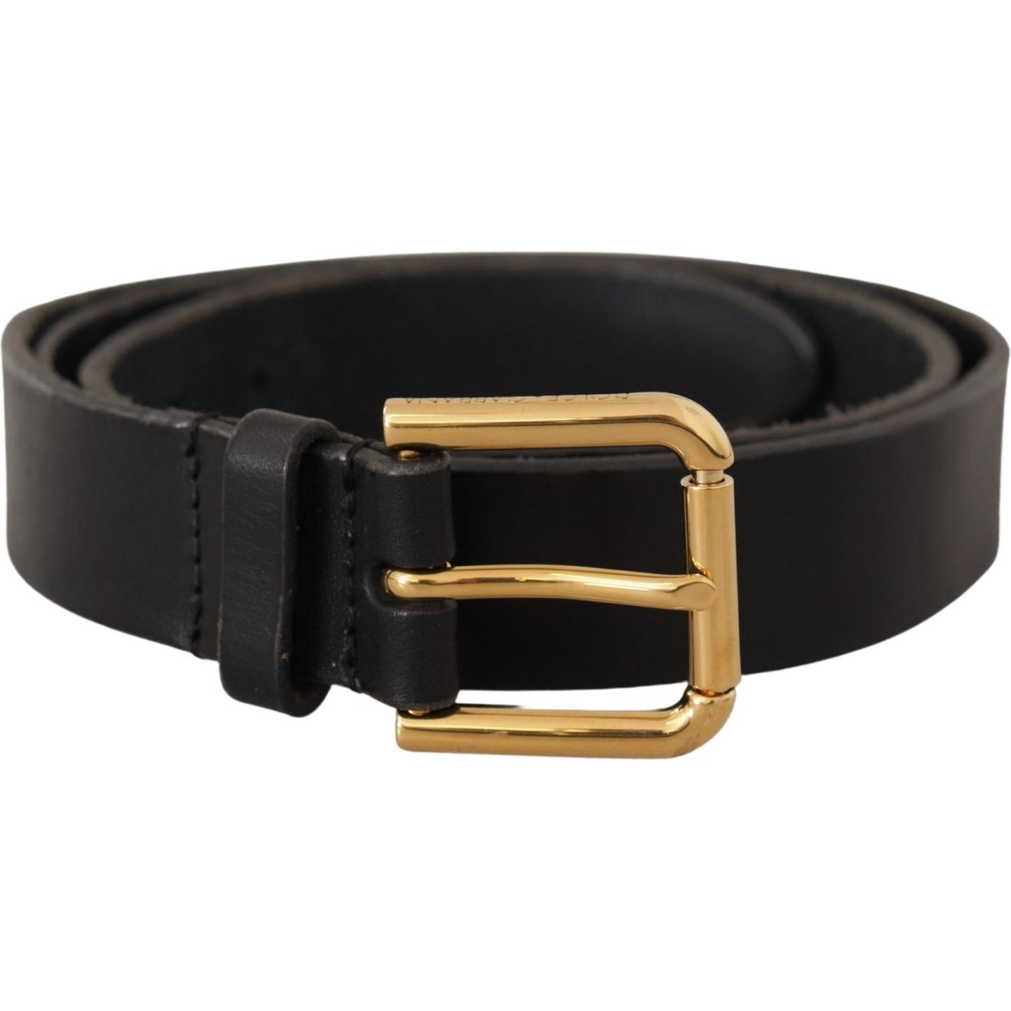 Dolce & Gabbana Elegant Leather Belt with Metal Buckle Dolce & Gabbana Black