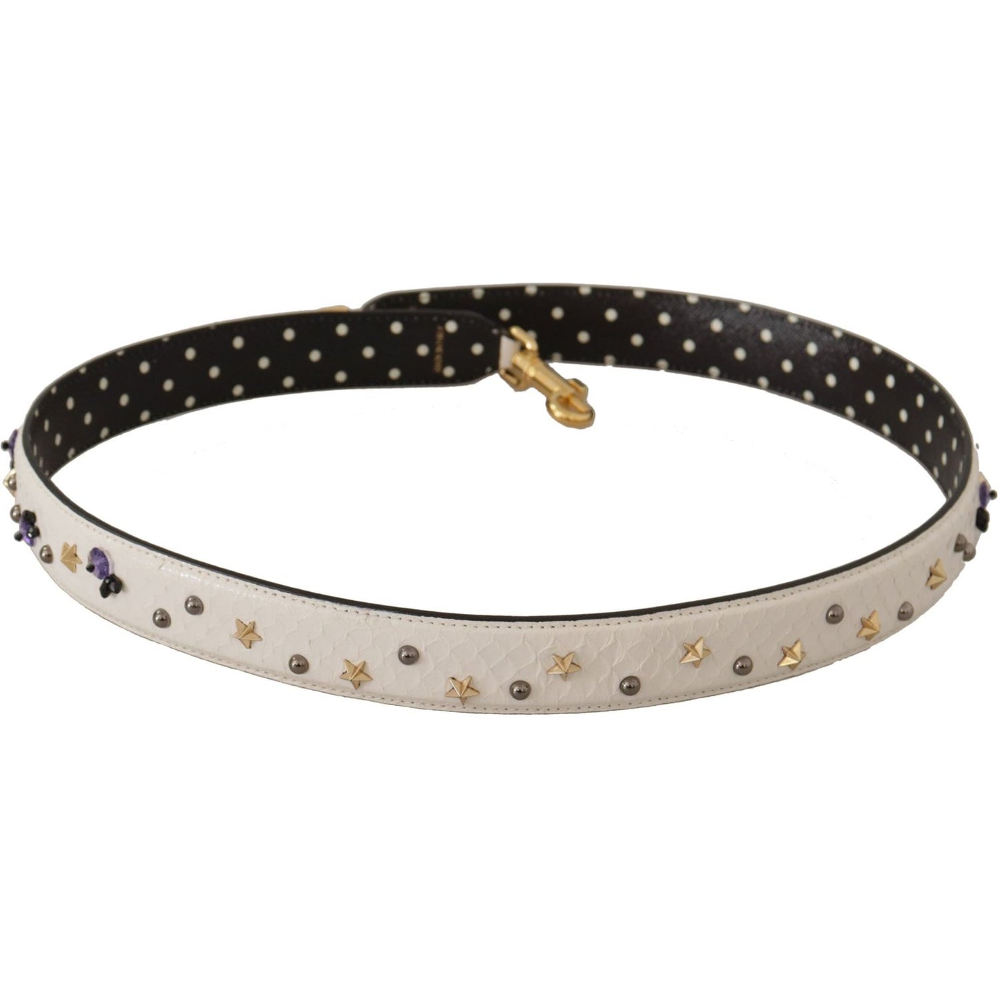 Dolce & Gabbana Elegant White Leather Shoulder Strap Accessory Dolce & Gabbana Gray