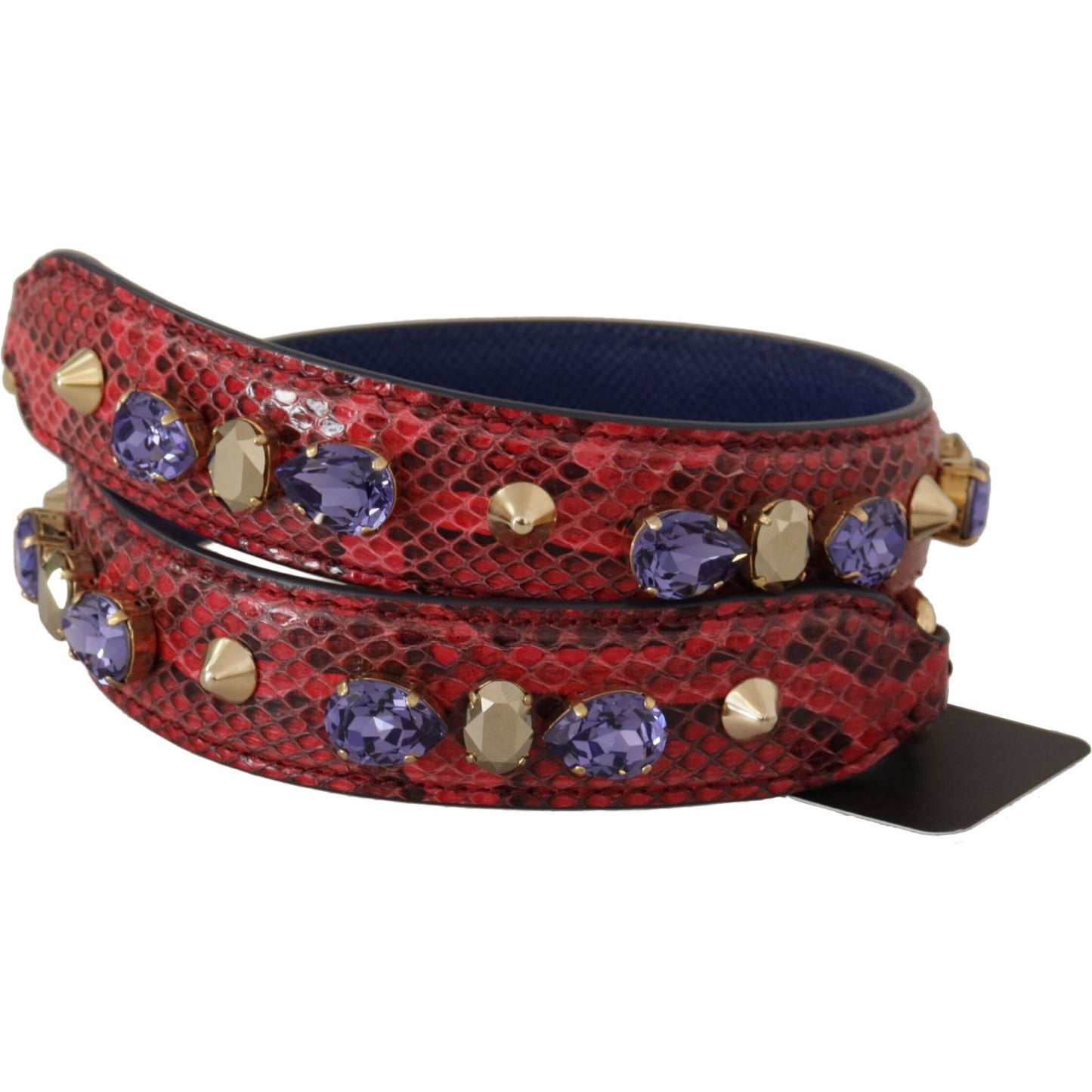 Dolce & Gabbana Elegant Red Python Leather Handbag Strap Dolce & Gabbana Saddle Brown