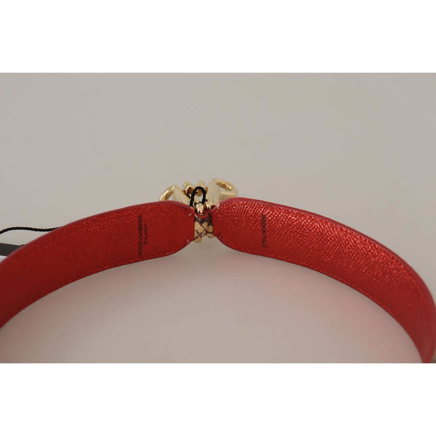 Dolce & Gabbana Elegant Beige Python Leather Bag Strap Dolce & Gabbana Dark Gray