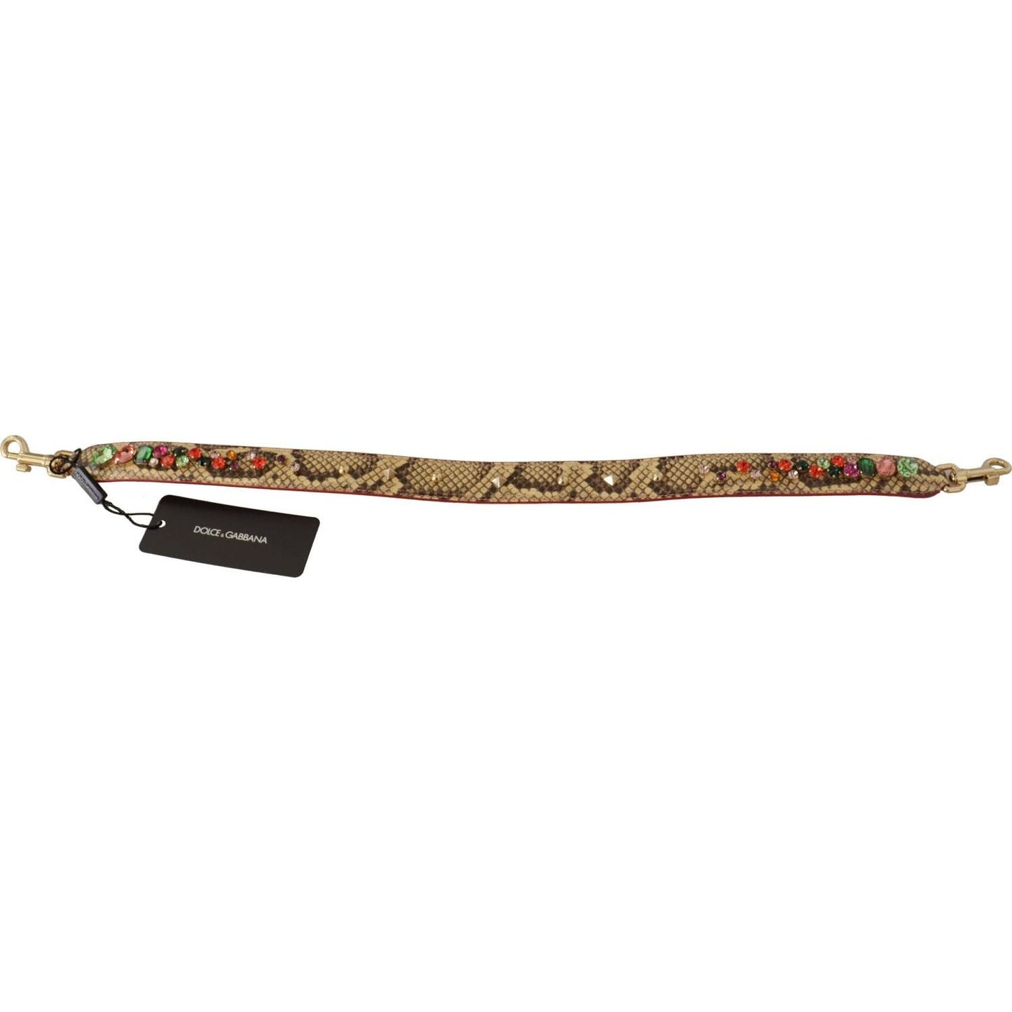 Dolce & Gabbana Elegant Beige Python Leather Bag Strap Dolce & Gabbana Dim Gray