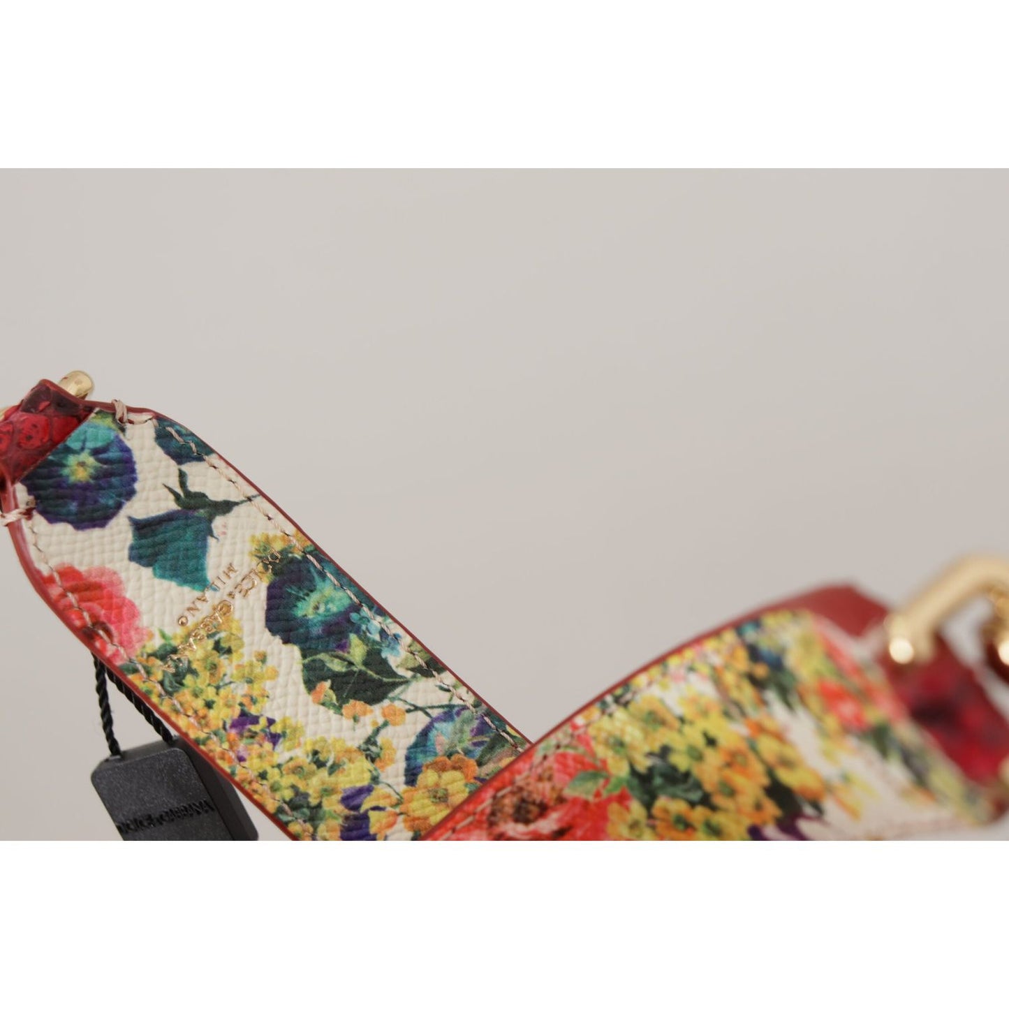 Dolce & Gabbana Elegant Red Python Leather Bag Strap Dolce & Gabbana Gray