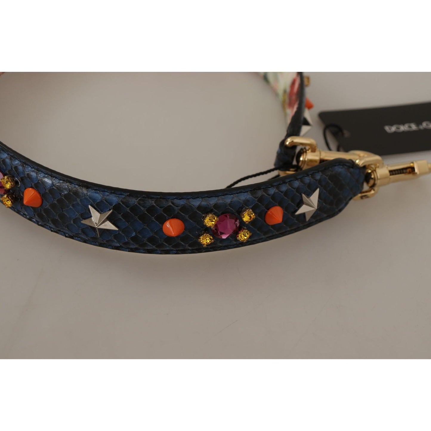 Dolce & Gabbana Elegant Blue Python Leather Bag Strap Dolce & Gabbana Rosy Brown