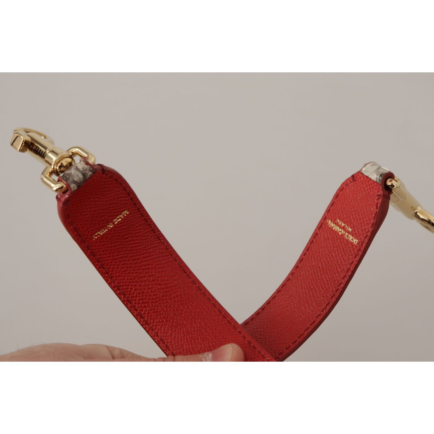 Dolce & Gabbana Opulent Python Leather Bag Strap in Beige Dolce & Gabbana Dark Gray