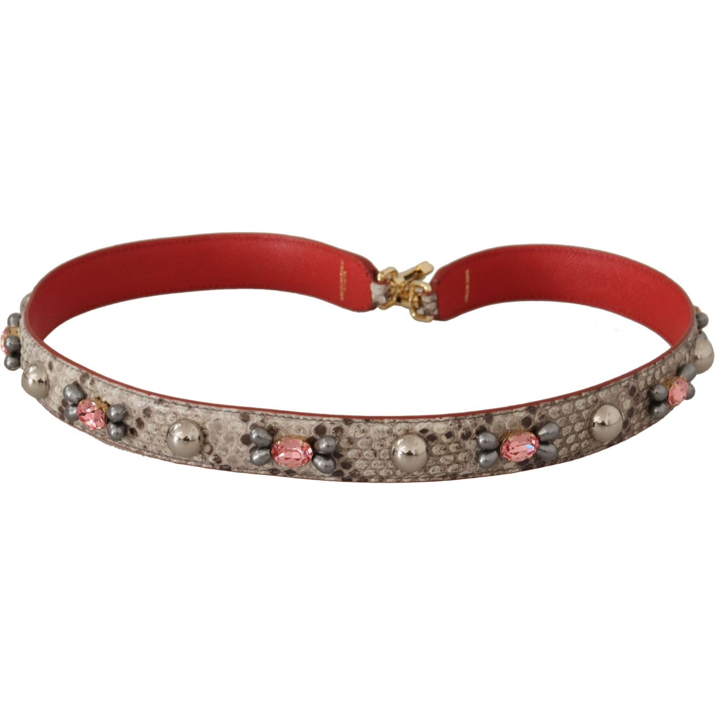 Dolce & Gabbana Opulent Python Leather Bag Strap in Beige Dolce & Gabbana Sienna