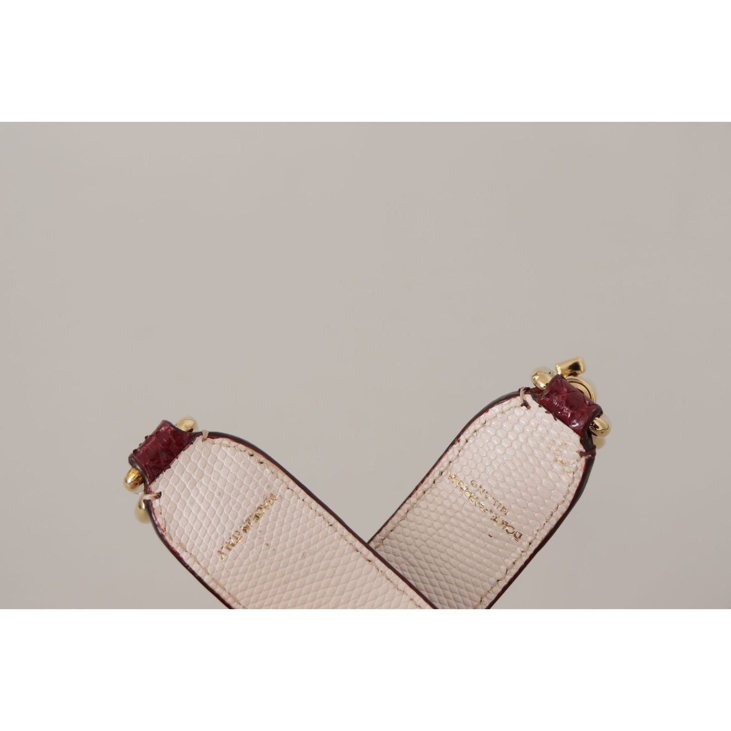 Dolce & Gabbana Elegant Python Leather Bag Strap in Bordeaux Dolce & Gabbana Gray