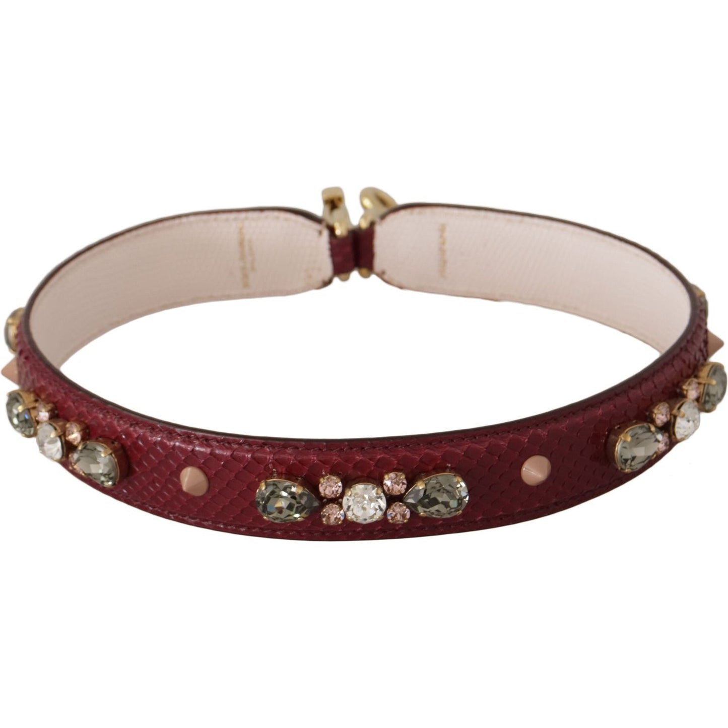 Dolce & Gabbana Elegant Python Leather Bag Strap in Bordeaux Dolce & Gabbana Saddle Brown
