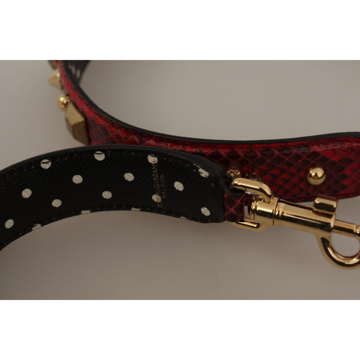 Dolce & Gabbana Red Python Leather Shoulder Bag Strap Dolce & Gabbana Dim Gray