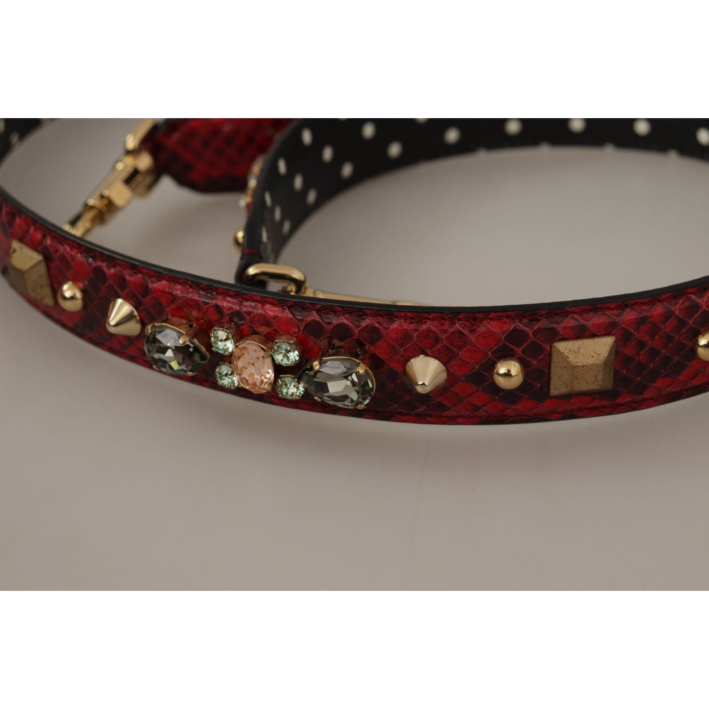 Dolce & Gabbana Red Python Leather Shoulder Bag Strap Dolce & Gabbana Rosy Brown