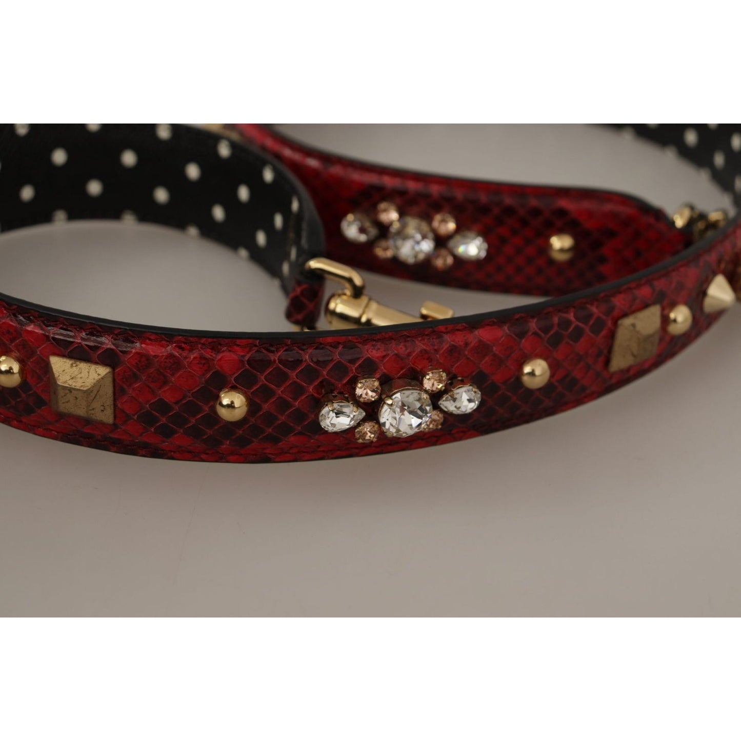 Dolce & Gabbana Red Python Leather Shoulder Bag Strap Dolce & Gabbana Dim Gray
