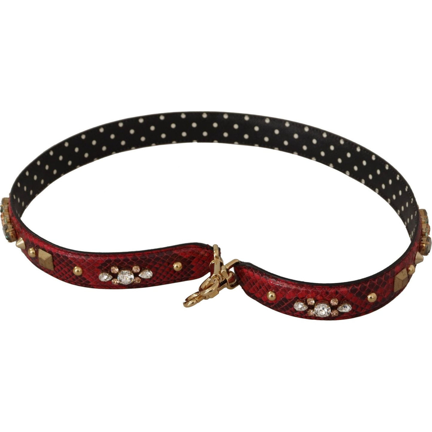 Dolce & Gabbana Red Python Leather Shoulder Bag Strap Dolce & Gabbana Black