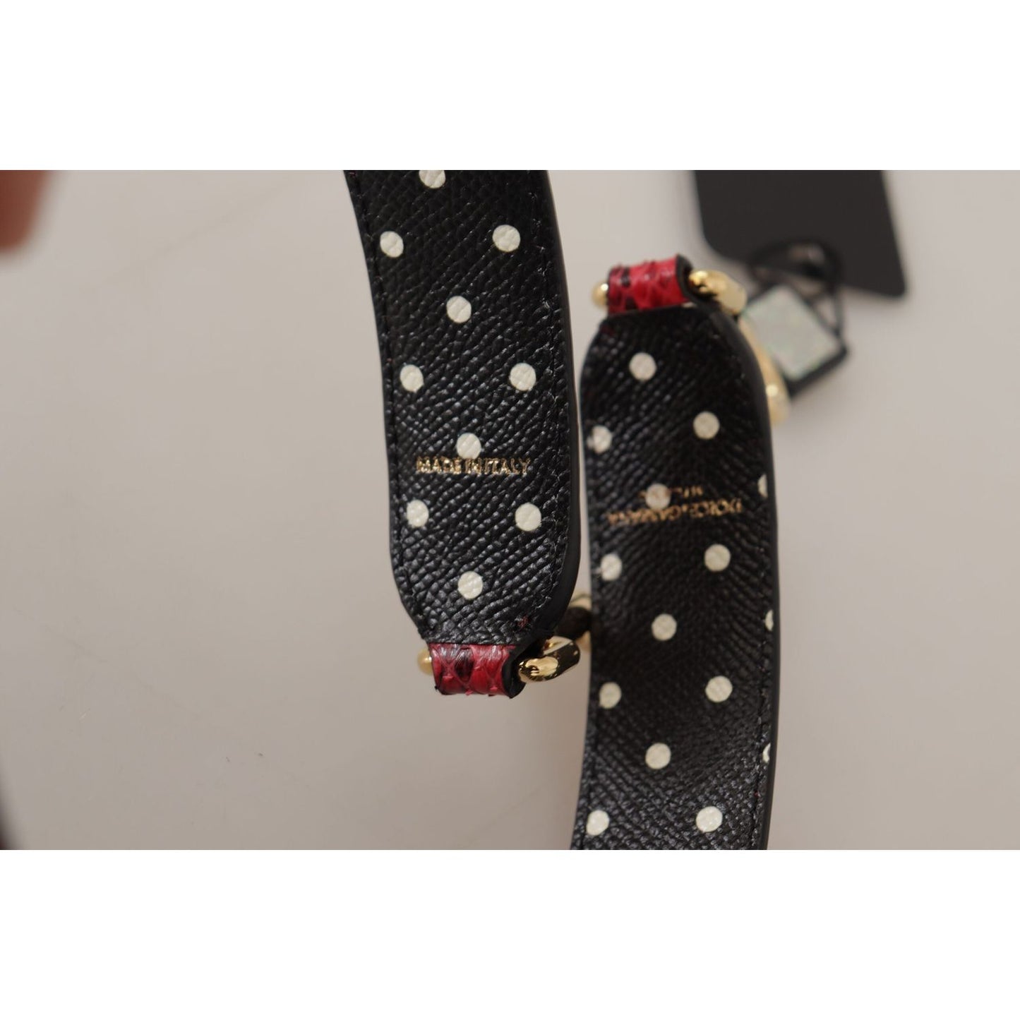 Dolce & Gabbana Elegant Red Python Leather Shoulder Strap Dolce & Gabbana Dark Gray