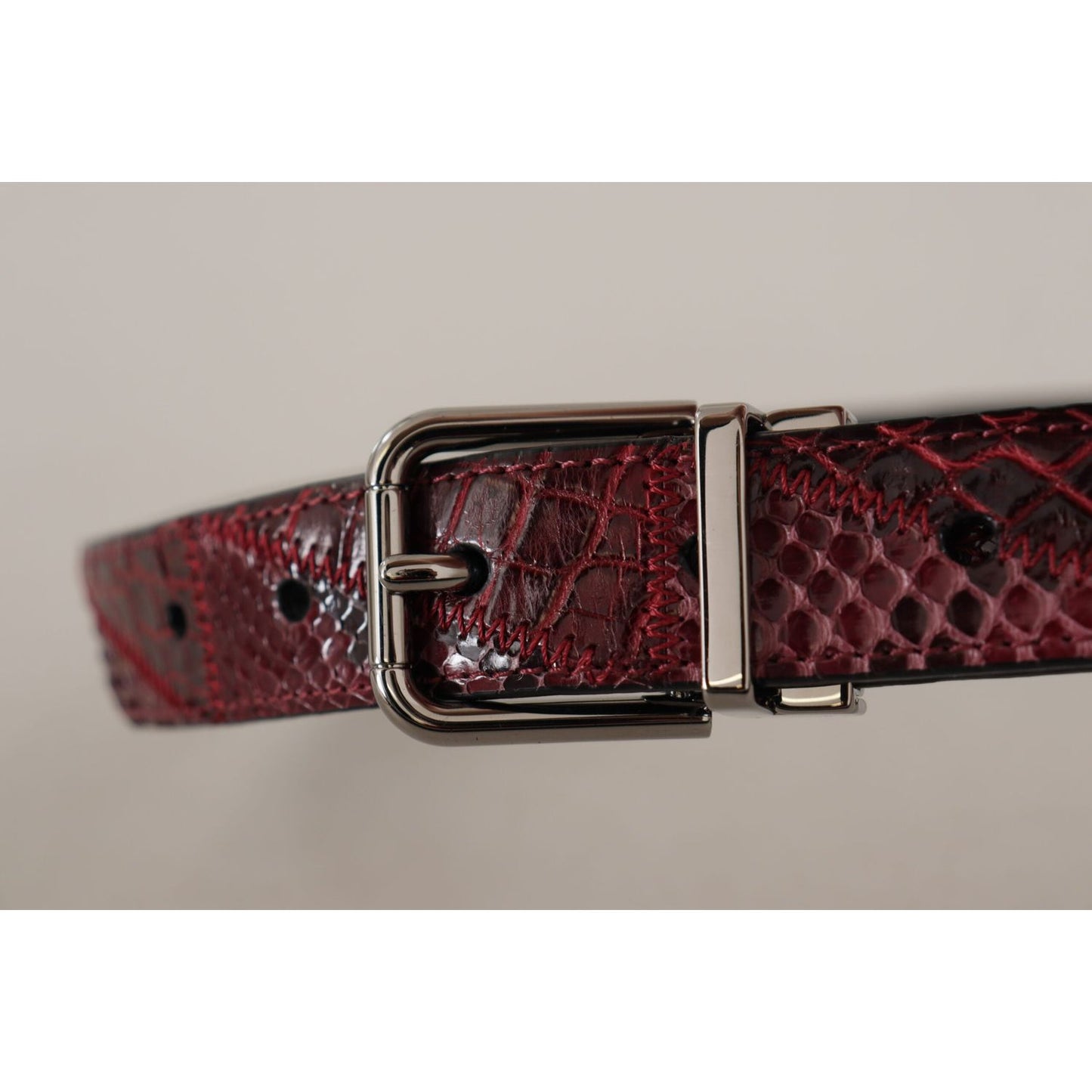 Dolce & Gabbana Elegant Red Exotic Leather Belt Dolce & Gabbana Dark Gray