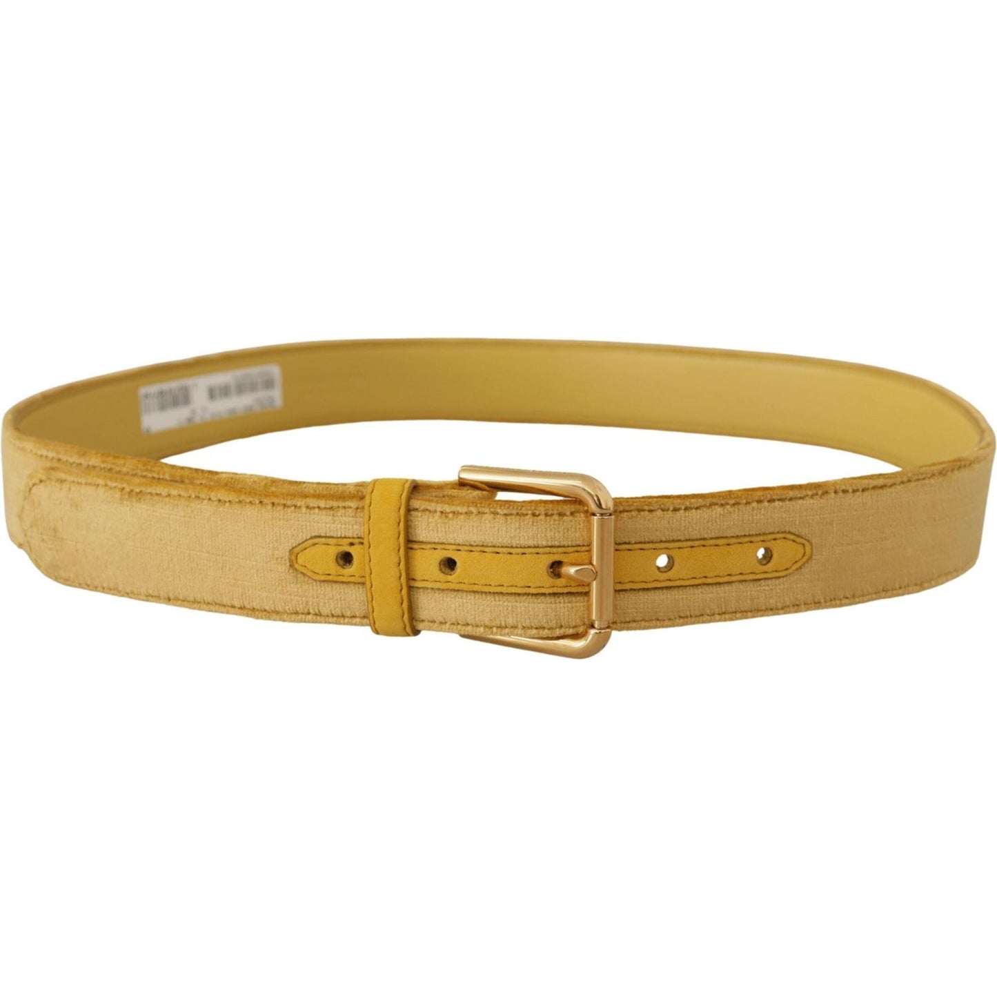 Dolce & Gabbana Elegant Velvet Designer Gold-Buckled Belt Dolce & Gabbana Dark Khaki