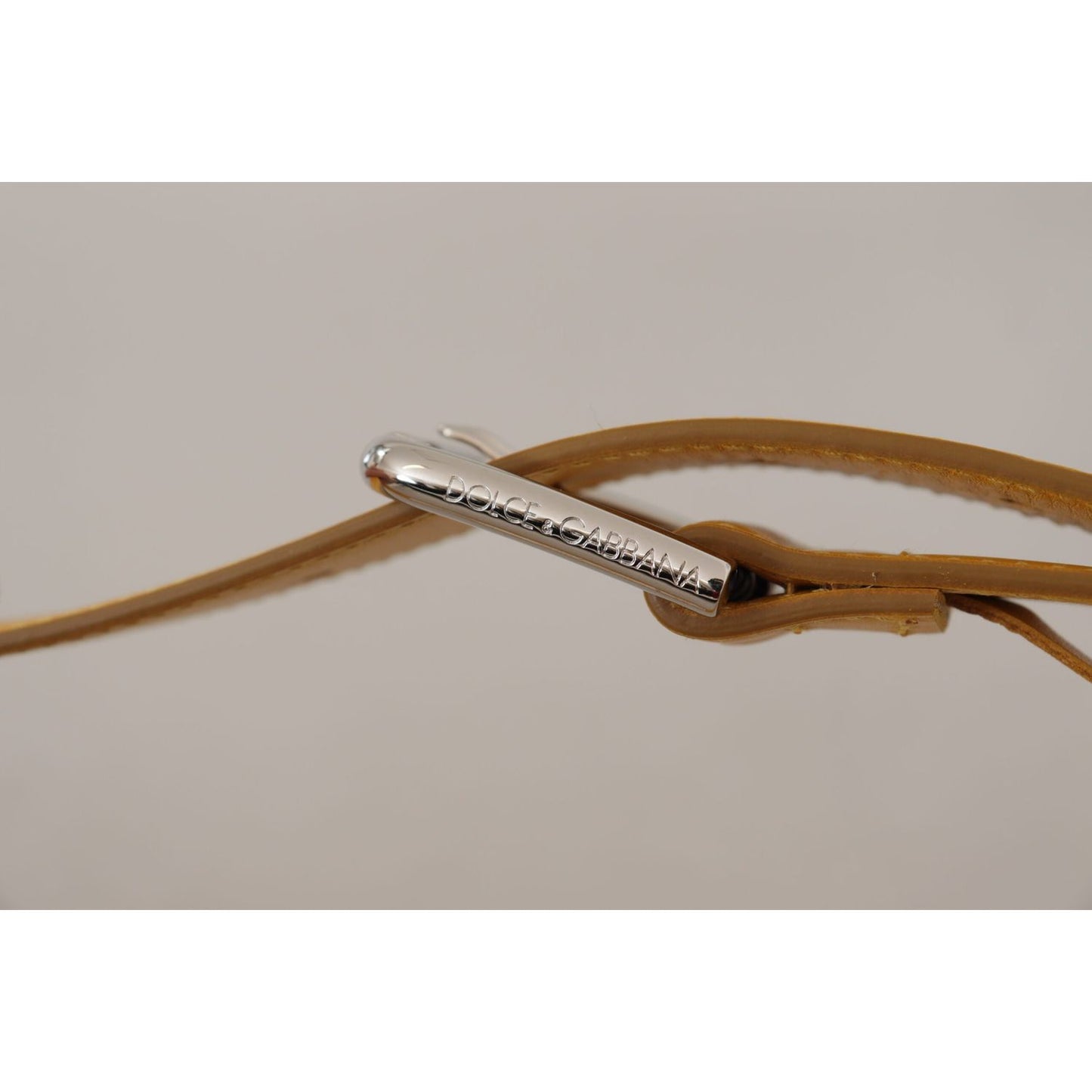 Dolce & Gabbana Elegant Leather Belt in Sunshine Yellow Dolce & Gabbana Dark Gray