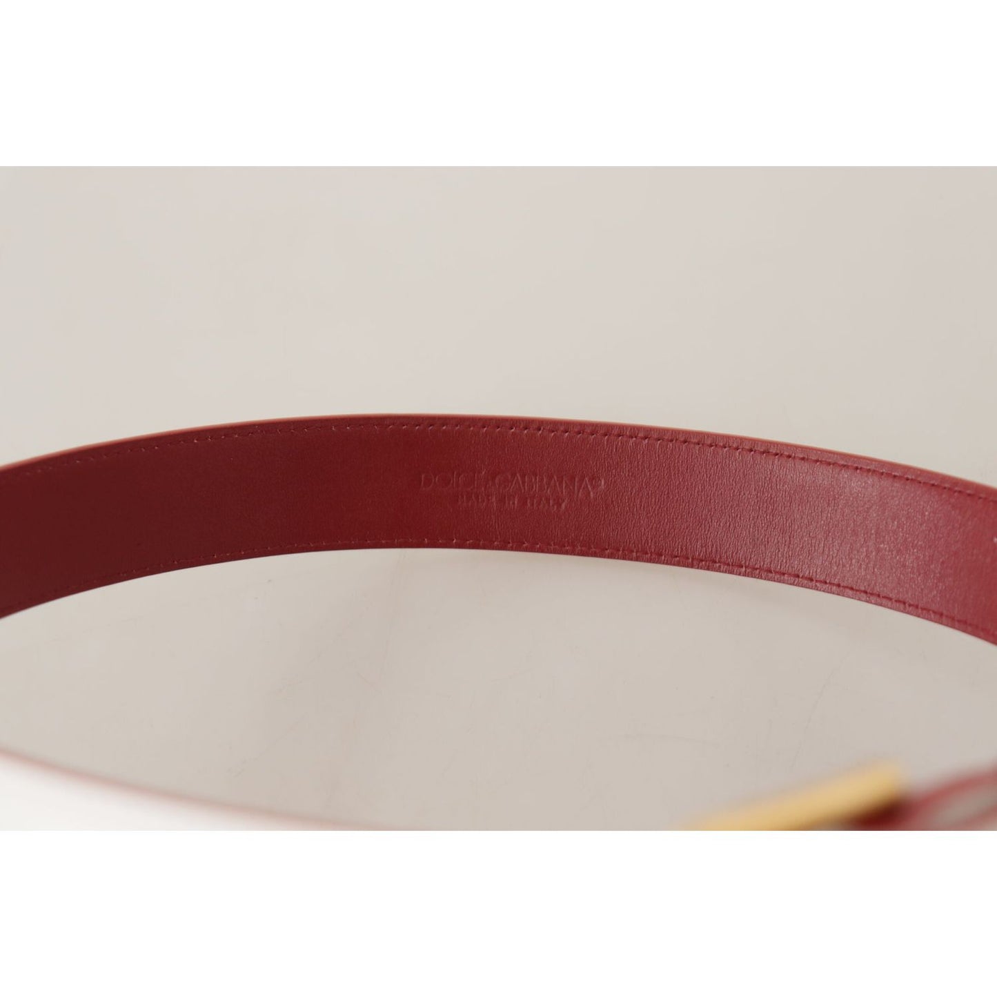 Dolce & Gabbana Elegant White Leather Belt with Engraved Buckle Dolce & Gabbana Light Gray