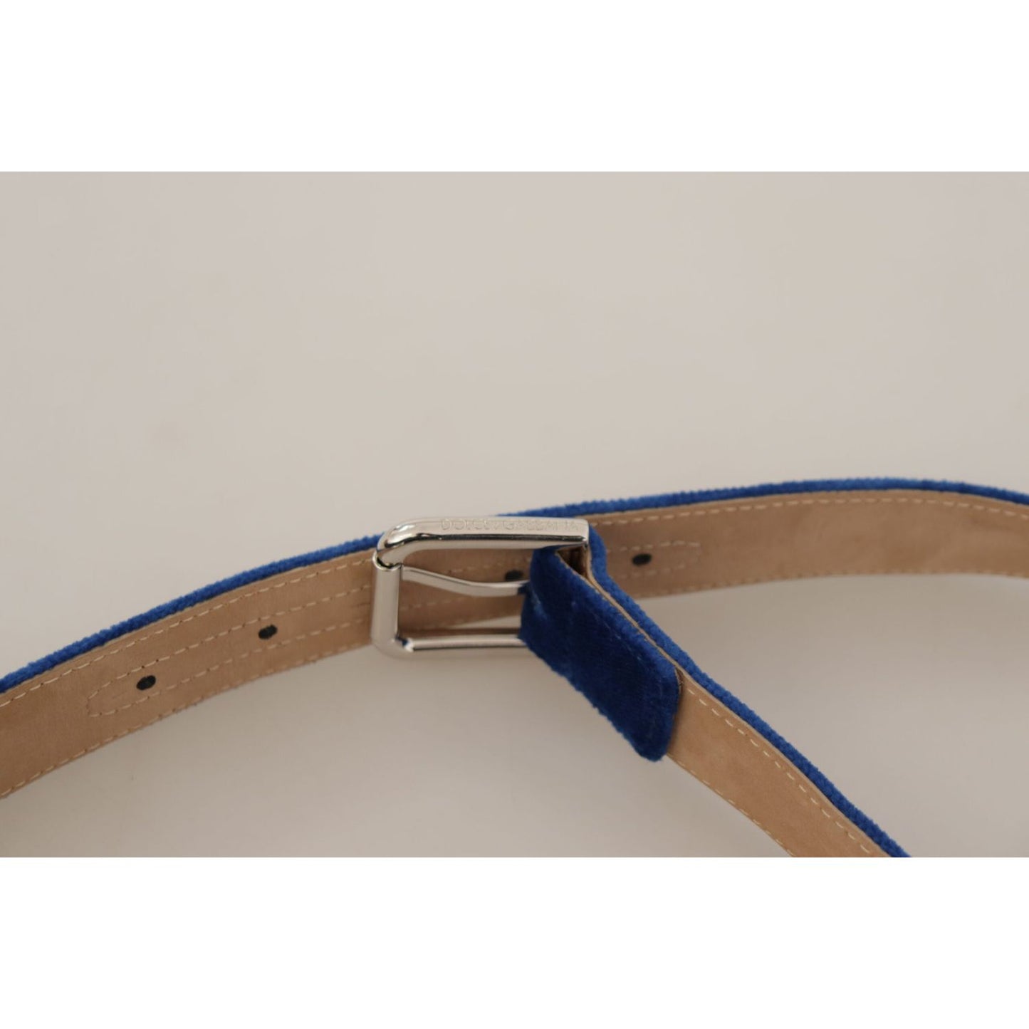 Dolce & Gabbana Elegant Velvet Metal-Logo Belt Dolce & Gabbana Gray