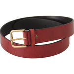 Dolce & Gabbana Elegant Red Leather Belt with Engraved Buckle Dolce & Gabbana Saddle Brown
