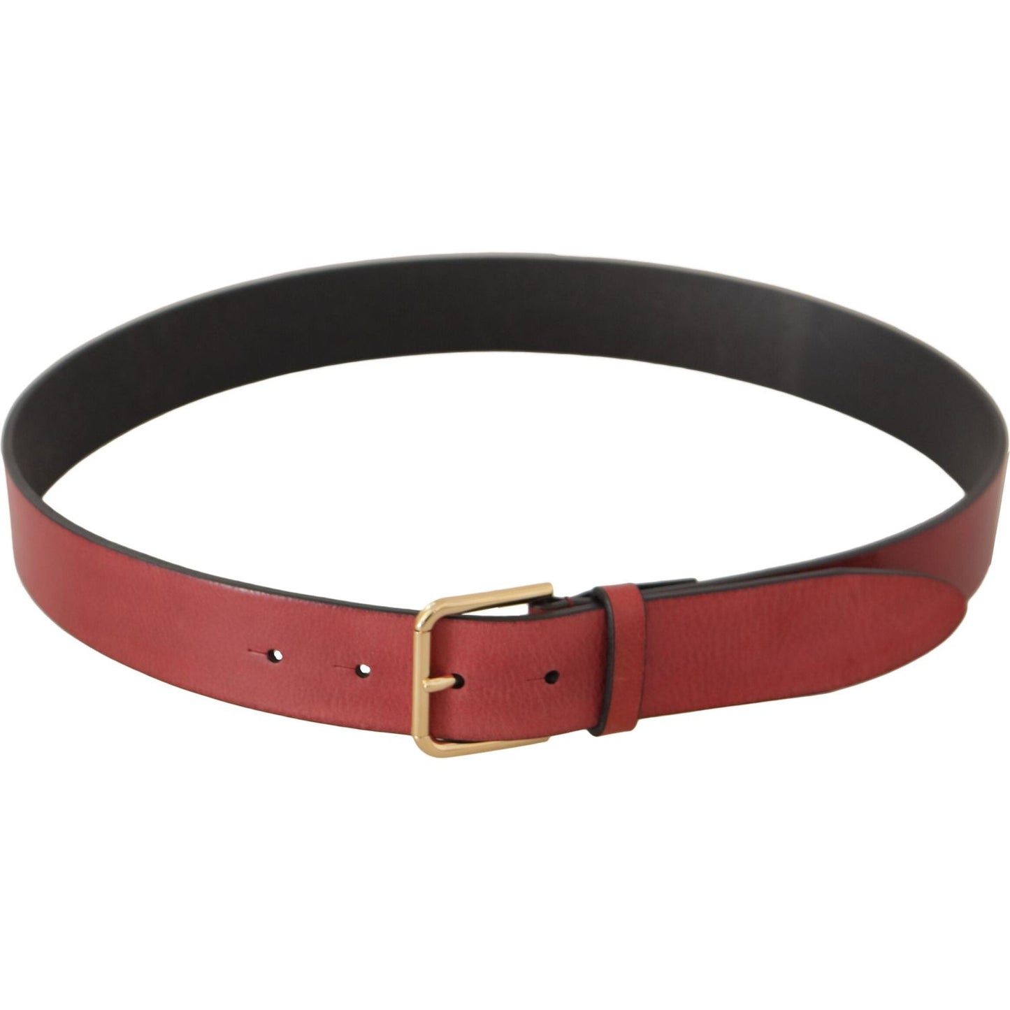 Dolce & Gabbana Elegant Red Leather Belt with Engraved Buckle Dolce & Gabbana Sienna