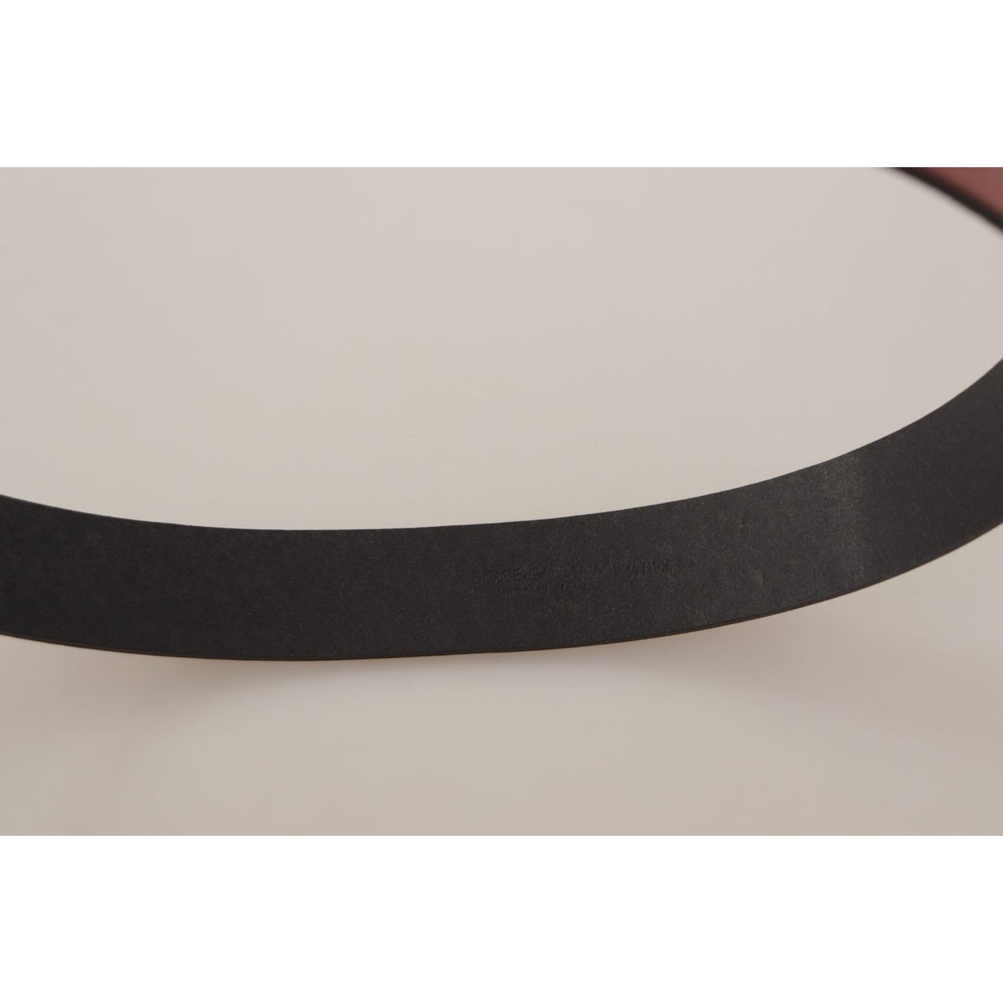 Dolce & Gabbana Elegant Red Leather Belt with Engraved Buckle Dolce & Gabbana Gray
