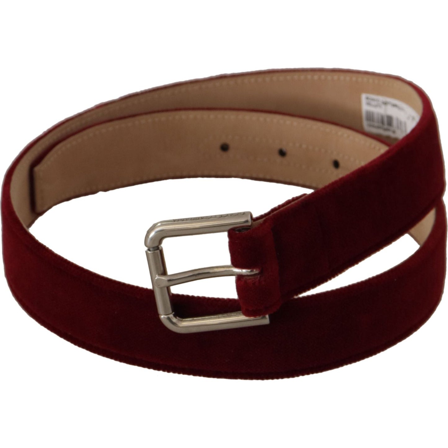Dolce & Gabbana Elegant Velvet Logo Engraved Belt Dolce & Gabbana Black